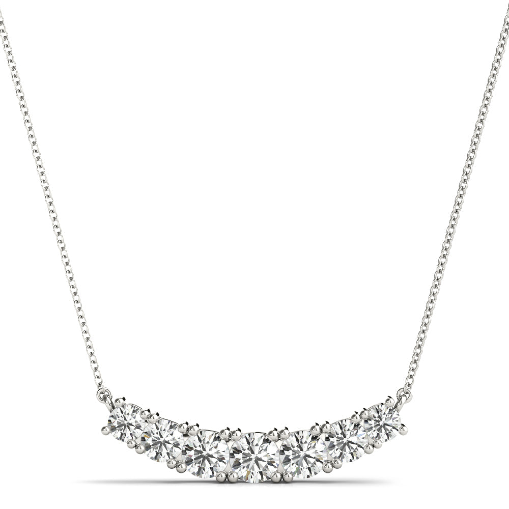 Graduated Curved Bar Lab Diamond Necklace – Rare Carat