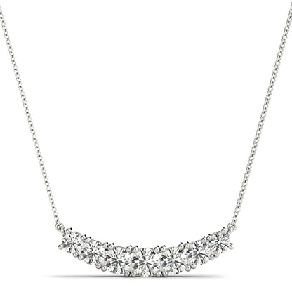 Graduated Curved Bar Lab-Grown Diamond Necklace (7201706508472)