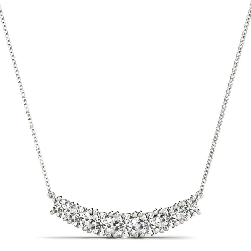14K Graduated Curved Bar Lab-Grown Diamond Necklace (7248502325432)