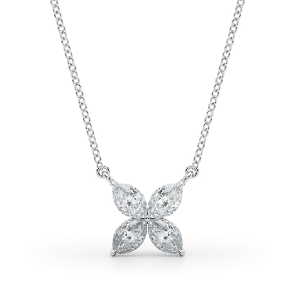 Marquise Flower Lab-Grown Diamond Pendant (1/3 ct. tw.) (7201706672312)