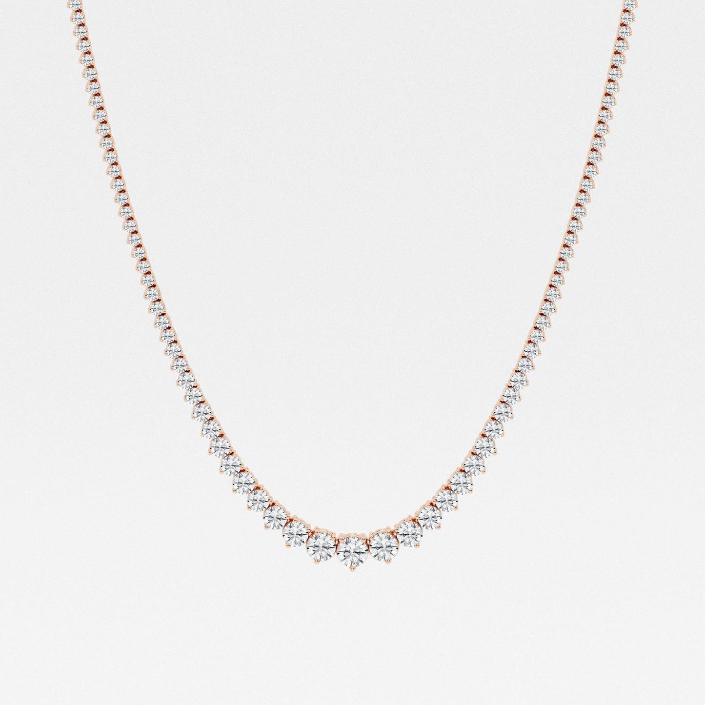 Round Lab Diamond Graduated Riviera Necklace 14K White Gold (10 ct. tw.) (7283084918968)