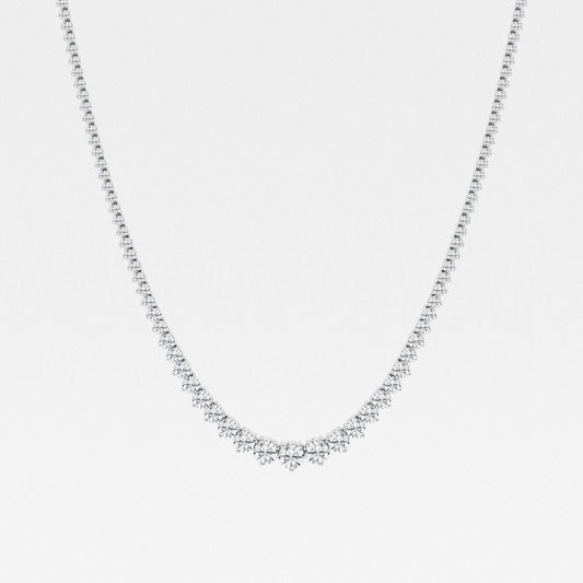 Round Lab Diamond Graduated Riviera Necklace 14K White Gold (10 ct. tw.) (7283084918968)