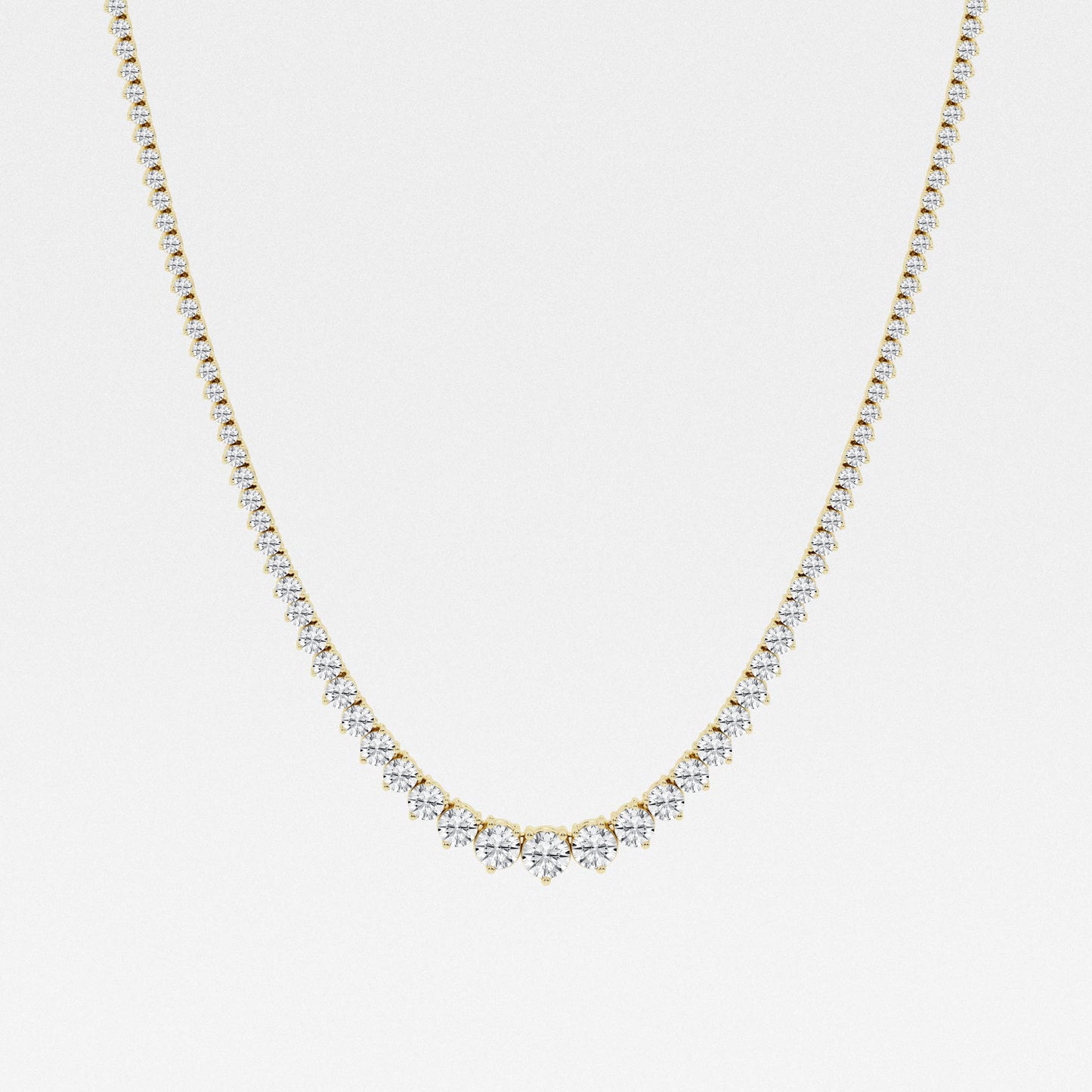 Round Lab Diamond Graduated Riviera Necklace 14K White Gold (12 ct. tw.) (7283085607096)