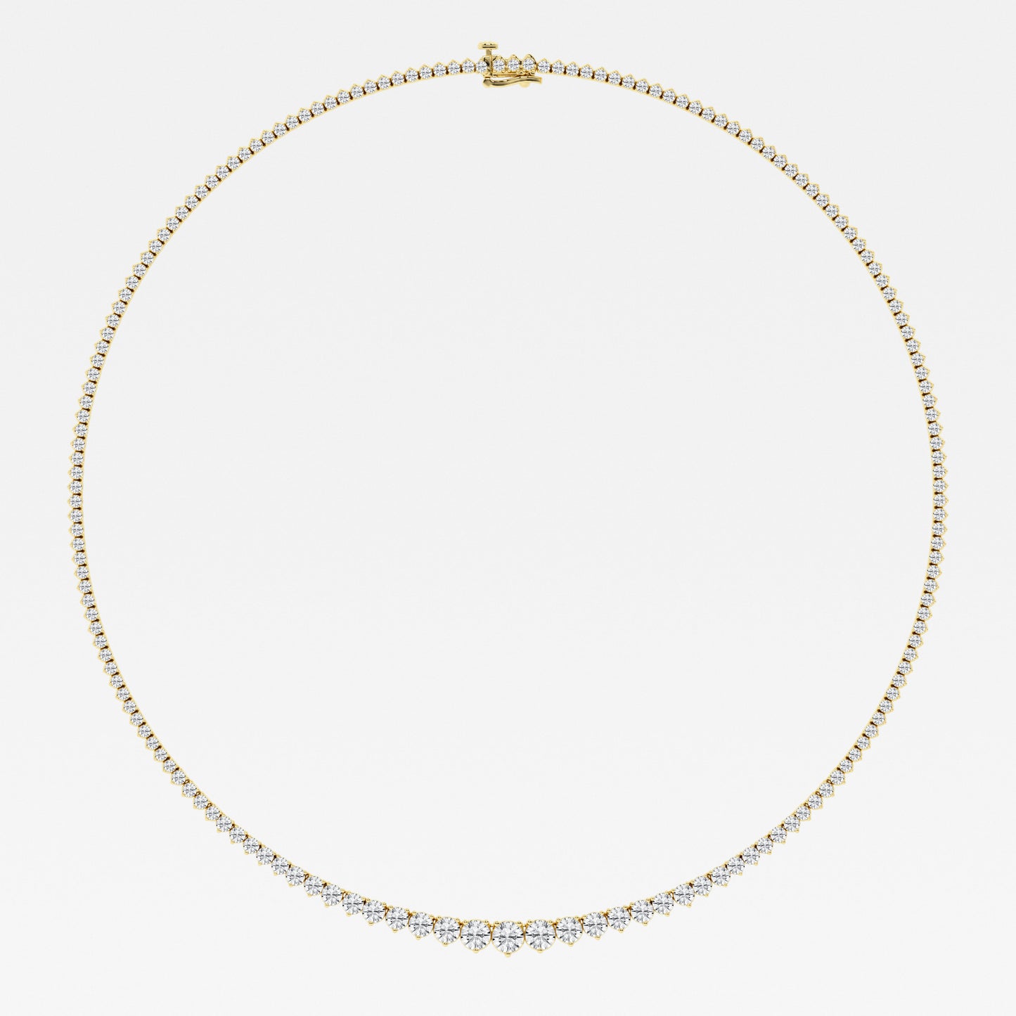 Round Lab Diamond Graduated Riviera Necklace 14K White Gold (12 ct. tw.) (7283085607096)