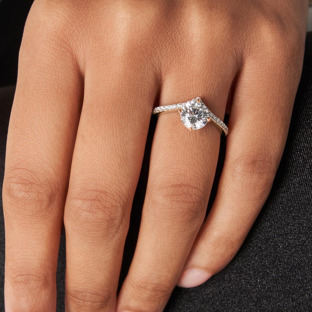 Zoe Pavé Chevron Engagement Ring with Moissanite (7283146096824)