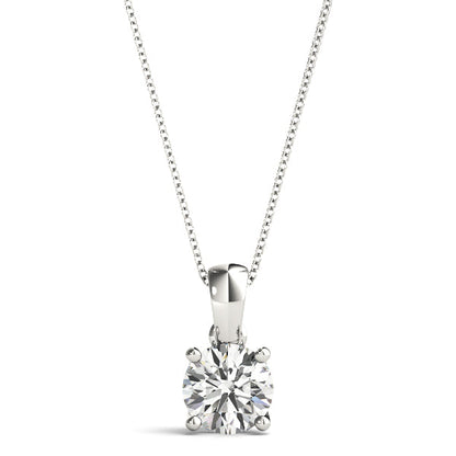 Round Diamond Solitaire Pendant With Creased Bail (7201987330232)